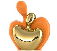 Statue d'amour passionné,Sculpture abstraite en céramique pour salon,Statue de couple orange et or,Lot de 2 sculptures en céramique pour couple de câlins,Abstraite Art Couple Sculpture,Mariage Cadeau