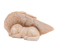 Statue d'ange de Chien Endormi, Ailes Décoratives LED, Sculpture d'ange en Pierre Commémorative pour Animaux de Compagnie en Mémoire du Chien, Marqueur Résistant aux Intempéries,
