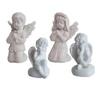 Statue D'ange En Résine, 4 Pièces, Jolie Sculpture D'ange De Prière, Bibelot De Bureau, Décoration D'intérieur Et D'extérieur Pour Le Jardin De La Maison