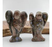 Statue d'ange gardien en cristal - Pierre précieuse de guérison - Décoration polie, paix mignonne sculptée - Figurine d'ange spirituel pour homme et femme - Cadeau d'amour (Glaucophane, 2,5 cm)