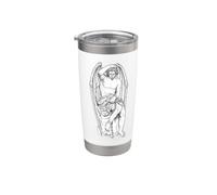 Statue d'ange Lucifer Blackwork Minimal Gobelet isotherme en acier inoxydable double paroi
