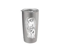 Statue d'ange Lucifer Blackwork Minimal Gobelet isotherme en acier inoxydable double paroi