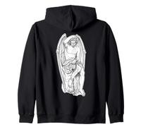 Statue d'ange Lucifer Blackwork Minimal Sweat à Capuche