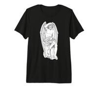 Statue d'ange Lucifer Blackwork Minimal T-Shirt Haut de Gamme