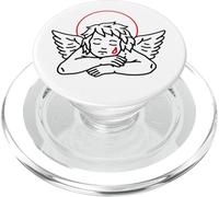 Statue d'ange Qui pleure Pendant Le Sommeil Minimal PopSockets PopGrip pour MagSafe