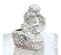 Statue d'Ange | Résine résistante aux intempéries, énergie solaire | Statuette Ange pour Extérieur Cour Terrasse Paysage | Cimetière Femme Maman Anniversaire Fête