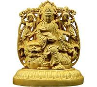 Statue d'animal du zodiaque Feng Shui sculptée à la main en buis - 8 protecteurs de divinité, sculpture de Bouddha pour chance, richesse et bénédictions - Décoration d'intérieur zen