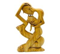 Statue d'anniversaire de mariage - Sculpture de baiser passionné en bois | Statue d'un couple romantique, figurines d'amoureux des baisers romantiques, statue de couple aimant et touchant pour la mais