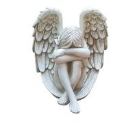 Statue d'art - Statues de Jardin en résine d'ange, Figurine d'intérieur et d'extérieur, décoration Cadeau pour la Maison, Le Patio, la Cour et Le Jardin(White B)