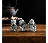 Statue de 3 Petits Moines Sages Figurine Mignonne de Petits Moines Ne Pas Dire Mal Voir Aucun Mal ne Parler