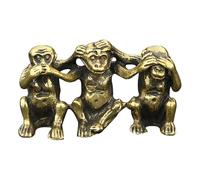 Statue de 3 singes de la sagesse pour décoration d'intérieur, figurine dorée moderne pour décoration de table à la maison et au bureau
