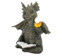 Statue de bébé dragon lisant un livre,Figurine de dragon lisant un livre,Statue de jardin de dragon,Sculpture de dragon,Décoration de jardin de dragon,Statue de dragon
