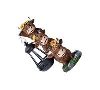 Statue de bienvenue en résine Highlands Cattle Sign Sculpture Jardin Artwork Statue en résine Paysage Figure pour patios Porche Amélioration Statue de jardin