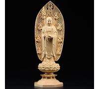 Statue de Bodhisattva Dizang en Bois Massif Faite à la Main, Sculpture en Bois Massif, décoration de la Maison, Statue Feng Shui, Grande Statue de Bouddha, Figurine de Bureau