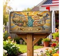 Statue de boîtes aux lettres magnétiques, patriotique historique, navire d'aigle, jour de l'indépendance, enveloppes rouges pour décoration de maison et de jardin, 53,3 x 64,9 cm