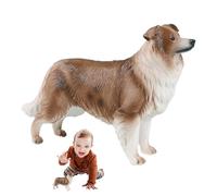 Statue De Border Collie,Figurines De Chiot en Forme De Border Collie Détaillées Et Réalistes | Figurine Émulatoire pour Petit Chien pour Voiture, Maison, Décoration De Bureau