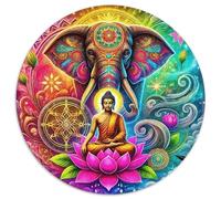 Statue de Bouddha 1000 Pièces Puzzle pour Adultes Et Enfan Puzzle Rond Décompression Créative Jeu Cadeau Unique 1000pcs (67.5x67.5cm)