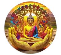 Statue de Bouddha 1000 Pièces Puzzle pour Adultes Et Enfan Puzzle Rond Décompression Créative Jeu Cadeau Unique 1000pcs (67.5x67.5cm)
