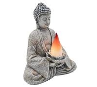 Statue de Bouddha avec lumière LED solaire Lotus, statue de Bouddha jardin extérieur, décoration en résine imperméable pour méditation zen, salle spirituelle, cour, patio, porche, cour, pelouse ex