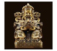 Statue de Bouddha CAI Shen, Dieu de la Fortune en cuivre, Cadeau du Nouvel an Chinois, Attire la Richesse et la Bonne Chance Wencaishen, Parfait pour Votre Maison ou Votre Bureau, Bon jardi