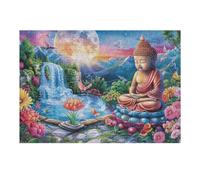 Statue de Bouddha Cascade forêt spirituelle Nature Sauvage Puzzle 300 Pièces pour Adultes Design Moderne Educa 3D Divertissement Créatif Cadeau Original Décoration Murale 300 PCS