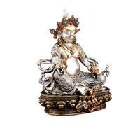 Statue de Bouddha d'accouplement, culte à la Maison, Dieu de la Richesse, en cuivre Blanc, Artisanat de Bureau, Salon, étude, Ornements, Figurine Assise, Sculpture, décoration