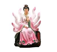 Statue de Bouddha d'accouplement en Forme de Renard à Neuf queues en résine Porte-Bonheur pour Salon, Rose/Blanc, Figurine de Yoga Zen, Sculpture Assise, décoration, Couleur Gris, Taille :