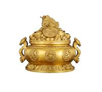 Statue de Bouddha d'accouplement Feng Shui Charme Chinois de la prospérité Maison Pièce d'argent Grenouille Porte-Bonheur Décorations de Bureau Figurine Assise Sculpture Décoration (Taille :
