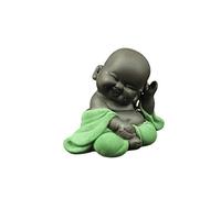 Statue de Bouddha Décoration Bouddha Rieur Statut de Bouddha, Bouddha Sculpture Petit Petit Bébé Moine Ornements Cadeau Vert