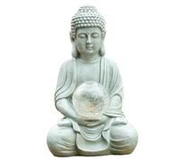 Statue de Bouddha décoration extérieure, LED étanche, résistante au soleil, figurine de jardin Bouddha à énergie solaire, idéale pour la décoration méditation dans le jardin, le patio ou la p