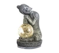 Statue de Bouddha d'extérieur étanche à l'énergie solaire - Décoration de Bouddha - Figurine lumineuse pour cour, jardin, méditation, patio, yoga, amis, bureau, festival, famille