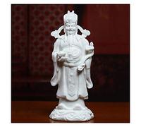 Statue de Bouddha Dieu de la Fortune Attirer la Richesse Feng Shui Ornement Maison Bureau Décoratif Dieu de la Richesse Cadeau du Nouvel an Chinois (Céramique/11 Pouces) Jardin de Bouddha b