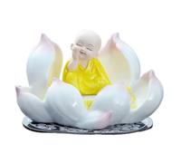 Statue de Bouddha en Méditation Thaïlande Petite Statue De Bouddha Moine Avec Base Lotus Amovible, Figurine Peinte À La Main, Sculpture Décorative Pour Maison, Le Bureau Et Voiture la Terrasse(C)