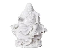 Statue de Bouddha en Méditation Thaïlande Statue De Bouddha Riant, 12.6 Pouces, Porte-bonheur, Argent, Grand Ventre, Heureux, Figurine En Céramique, Décorations Pour La Maison Et Le Bureau la Terrasse