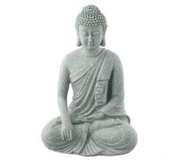 Statue de Bouddha en résine - Décoration de jardin assis - Effet zen - Aspect pierre - Figurine décorative pour la maison, la cour, la pelouse, le patio, l'espace de méditation - 4 x 8 x 12 cm (B)