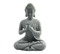 Statue de Bouddha en résine - Décoration de jardin assis - Effet zen - Aspect pierre - Figurine décorative pour la maison, la cour, la pelouse, le patio, l'espace de méditation - 4 x 8 x 12 cm (C)