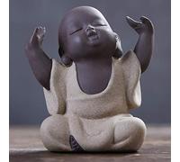 Statue de Bouddha Figurine de Moine d'intérieur, Sculptures de Yoga, décoration Artisanale en céramique, Ornements de Voiture, de Maison, de Fleurs de Sable, décorations de, D