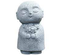 Statue de Bouddha Jizo Moine priant la Petite Statue de Bouddha Tenant des Fleurs décor Bureau Zen pour Le Bureau à la Maison Jardin Japonais