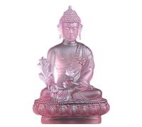 Statue de Bouddha Menla Médecine Dieu Glaze (rose, 13 cm H x 7,9 cm L x 5,8 cm l)
