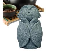 Statue De Bouddha Moine - Sculpture En Grès Bleu | 4x4x7cm Design Calme Accent De Décoration Zen | Améliore La Paix En Créant La Pour Les Espaces De Méditation À Domicile Pour Les Pièces Calm