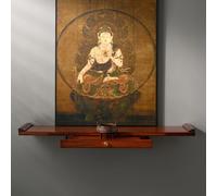 Statue de Bouddha Murale avec tiroir, Table de prière et de méditation pour Salon, Chambre, Bureau et Salle de Bain - 80 cm (31,5 po) Décoration pour la sérénité et la Pleine Conscience