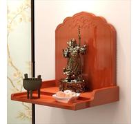 Statue de Bouddha murale en bois, table d'autel bouddhiste pour encens, dieu de la richesse et armoire Guanyin, décoration d'intérieur spirituelle, présentoir de niche de méditation