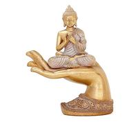 Statue de Bouddha pour décoration d'intérieur Doré 22,1 cm - Statues de Bouddha pour décoration Zen - Grande Statue de Bouddha Spirituel pour Salon - Cadeau de Bouddha d'intérieur pour la Relaxation,