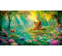 Statue de Bouddha Puzzle 1000 pièces Educa Jouet en Bois Divertissement créatif De l'art Décoration Jeu éduKatzeif Challenge Toy pour Adultes et Enfants à partir de 14 Ans 75x50cm/1000pcs