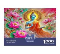 Statue de Bouddha Puzzle 1000 Pièces Educa Jouet en Bois Jeu D'Intelligence Décoration Intérieure Jeu ÉduChatif Challenge Toy Adultes Et Enfants À Partir De 14 Ans 52x38cm/1000pcs