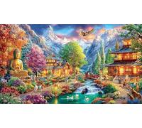 Statue de Bouddha Puzzle 1000 pièces pour Adultes - Jeu éduchatiF & Détente Décoration Murale & Cadeau 38x26/1000pcs