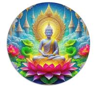 Statue de Bouddha, Puzzle Circulaire 1000 Pièces, Moment Stimulant Et Apaisant, Parfait pour Famille Ou Collection, Conseillé Dès 12 Ans, 1000pcs (67.5x67.5cm)