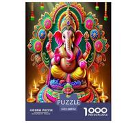 Statue de Bouddha Puzzle De 1000 Pièces pour Fleur de Lotus Adultes Et Enfants Cadeau Inspirations Voyage Et Réduction du Stress Jeu D'Intelligence De l'art 52x38cm/1000pcs
