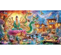Statue de Bouddha Puzzle pour Adultes 1000 pièces - Jeu Familial Amusant & Stimulant Jeu éduchatiF & Détente 38x52/1000pcs
