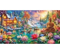 Statue de Bouddha Puzzle pour Adultes 1000 pièces - Papier recyclé Jeu éduchatiF & Détente Décoration Murale 38x52/1000pcs